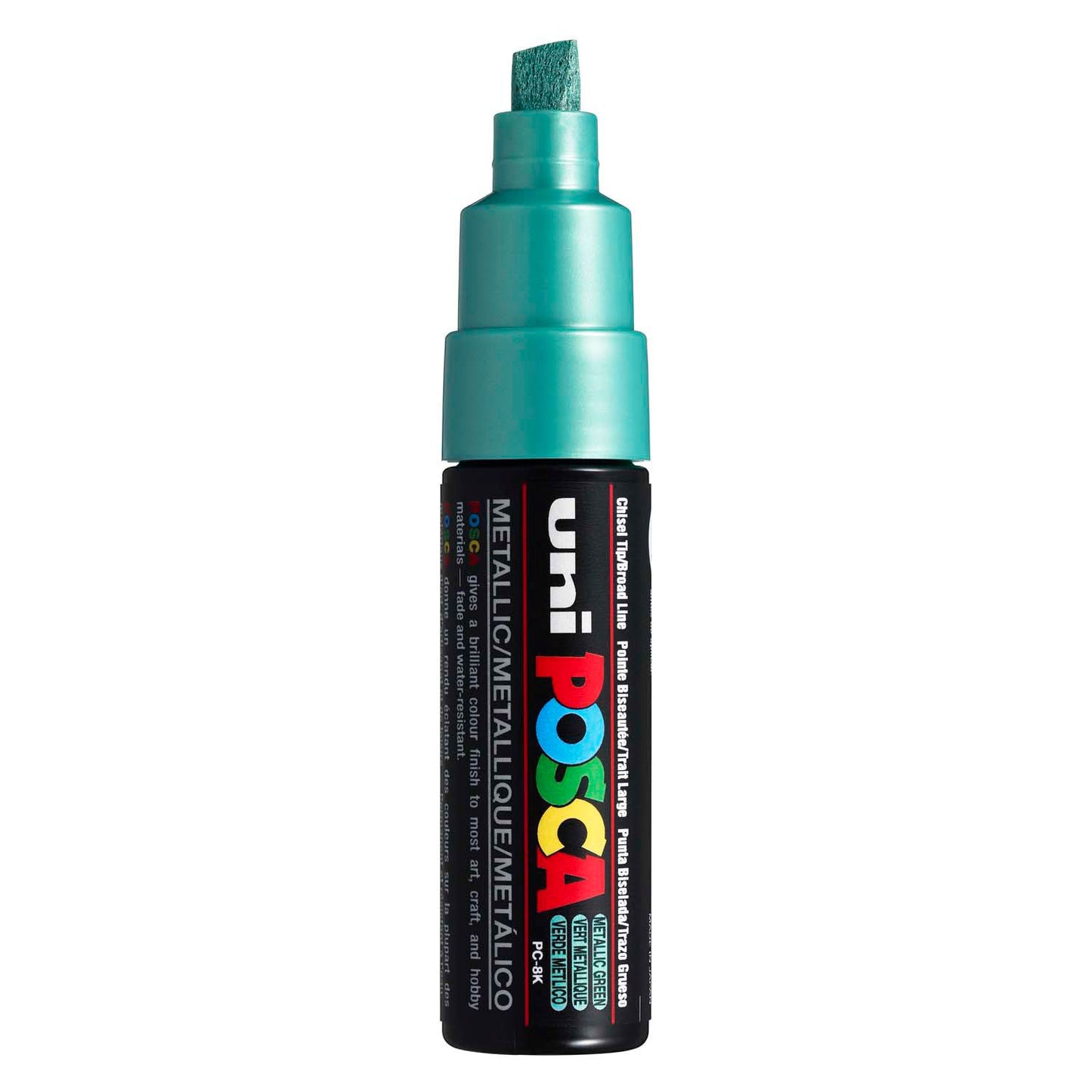 UNI-POSCA POSCA-Marker, AFM PC-8K, Liniendicke 8 mm, breit, grünes Metallic, 1 Stück