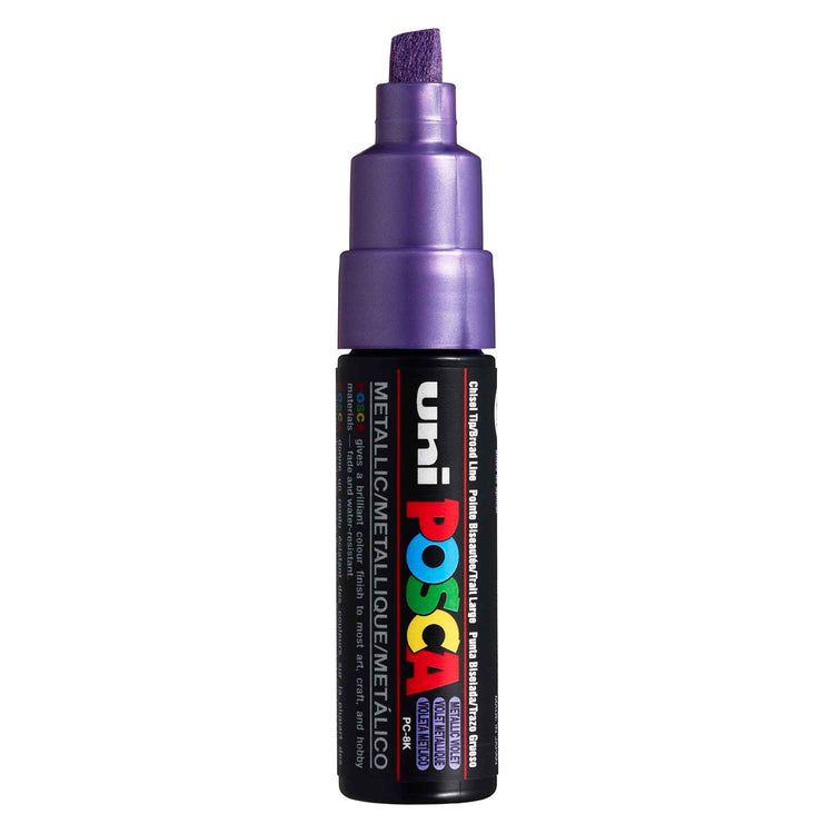 UNI-POSCA POSCA-Marker, AFM-PC-8K, Liniendicke 8 mm, breit, metallisches Violett, 1 Stück
