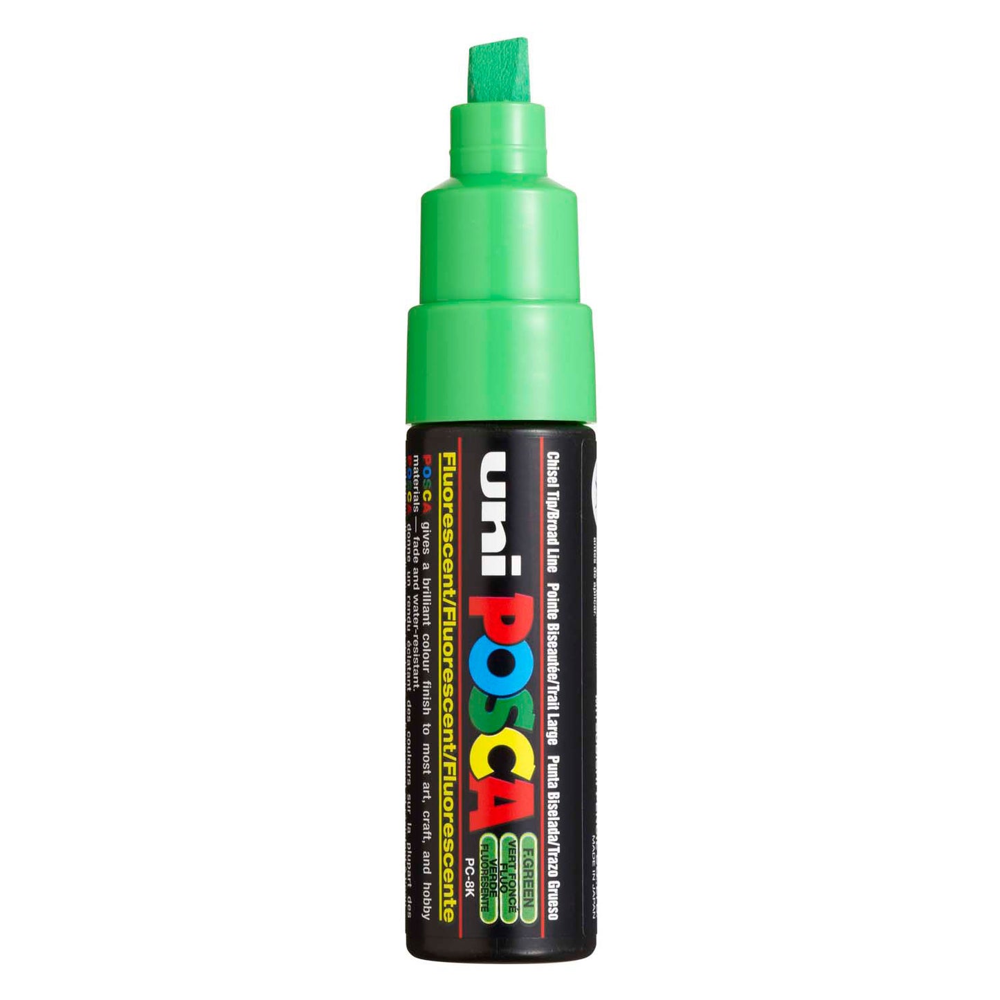 UNI-POSCA POSCA-Marker, AFM PC-8K, Liniendicke 8 mm, breit, fluoreszierendes Grün, 1 Stück