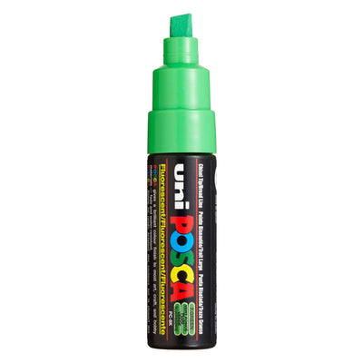 UNI-POSCA POSCA-Marker, AFM PC-8K, Liniendicke 8 mm, breit, fluoreszierendes Grün, 1 Stück