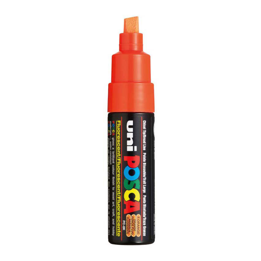 UNI-POSCA POSCA-Marker, AFM PC-8K, Liniendicke 8 mm, breit, fluoreszierend Orange, 1 Stück