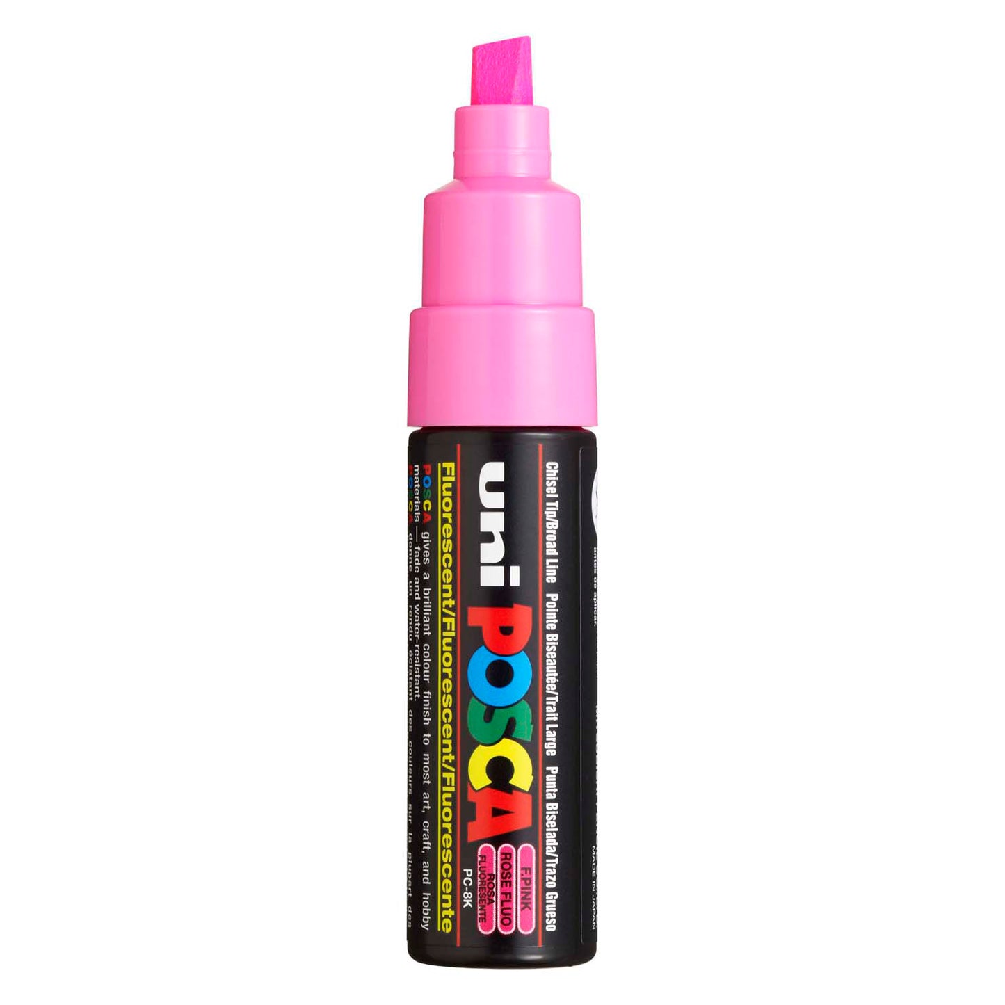 UNI-POSCA POSCA-Marker, AFM PC-8K, Liniendicke 8 mm, breit, fluoreszierendes Rosa, 1 Stück