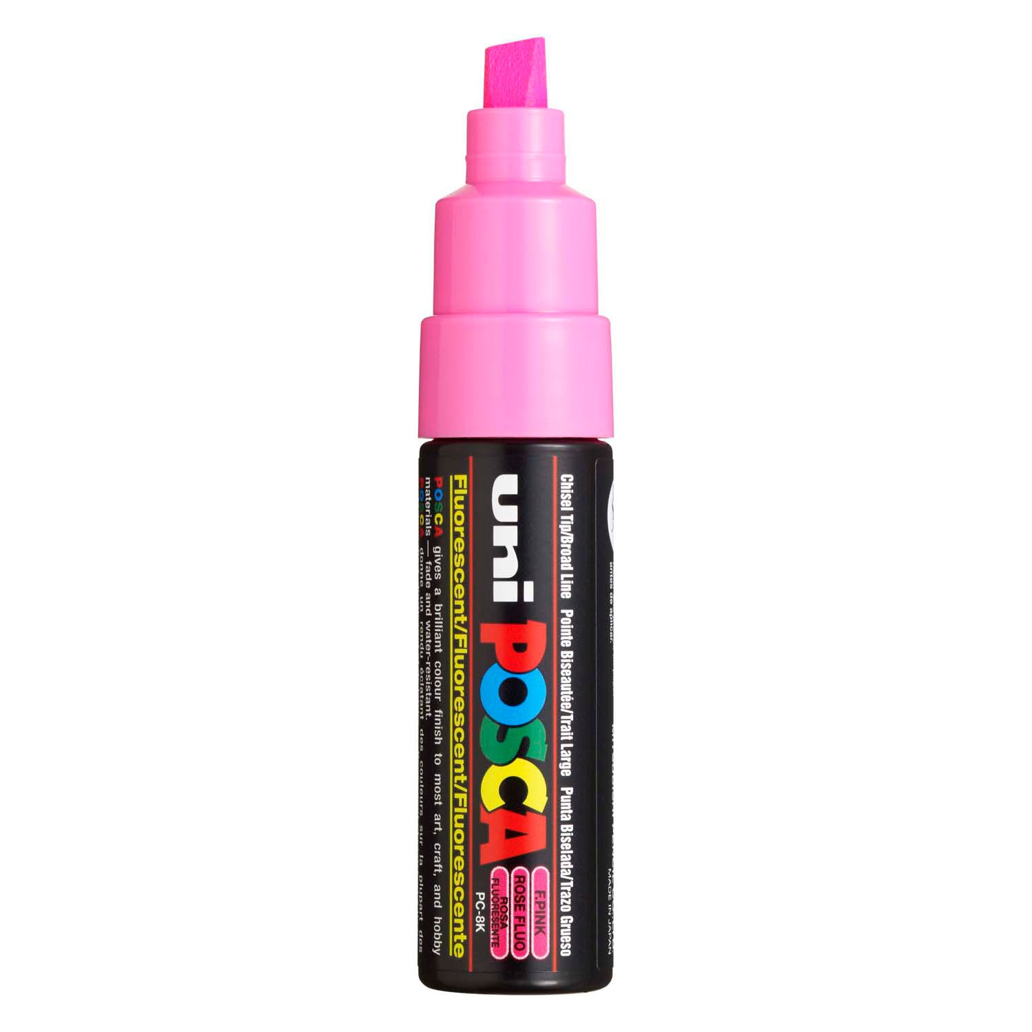 UNI-POSCA POSCA-Marker, AFM PC-8K, Liniendicke 8 mm, breit, fluoreszierendes Rosa, 1 Stück