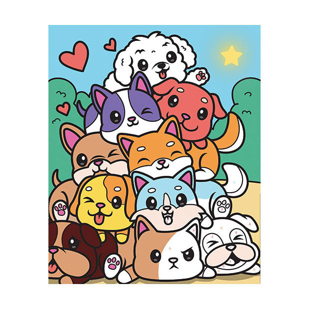Graine Creative Graine Malen-nach-Zahlen-Set Hunde – inkl. Acrylfarbe und Pinsel