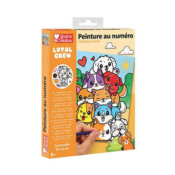 Graine Creative Graine Malen-nach-Zahlen-Set Hunde – inkl. Acrylfarbe und Pinsel