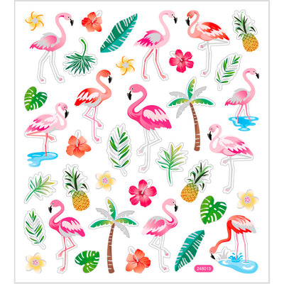 Creativ Firmenaufkleber, Flamingo, Blatt 15x16,5 cm, ca. 37 Stück, 1 Blatt