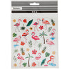 Creativ Firmenaufkleber, Flamingo, Blatt 15x16,5 cm, ca. 37 Stück, 1 Blatt