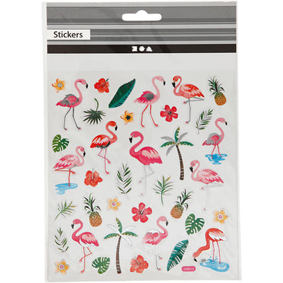 Creativ Firmenaufkleber, Flamingo, Blatt 15x16,5 cm, ca. 37 Stück, 1 Blatt