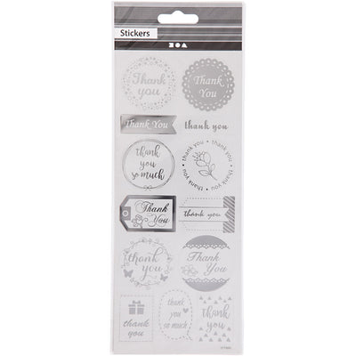 Creativ Company Sticker Silber danke, 1 Vel