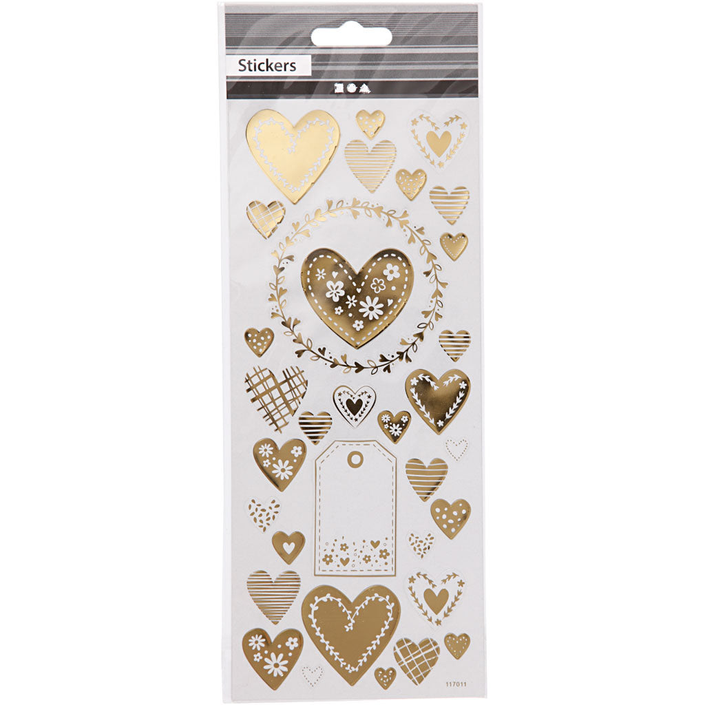 Creativ Company Sticker Gold Hearts, 1 Vel