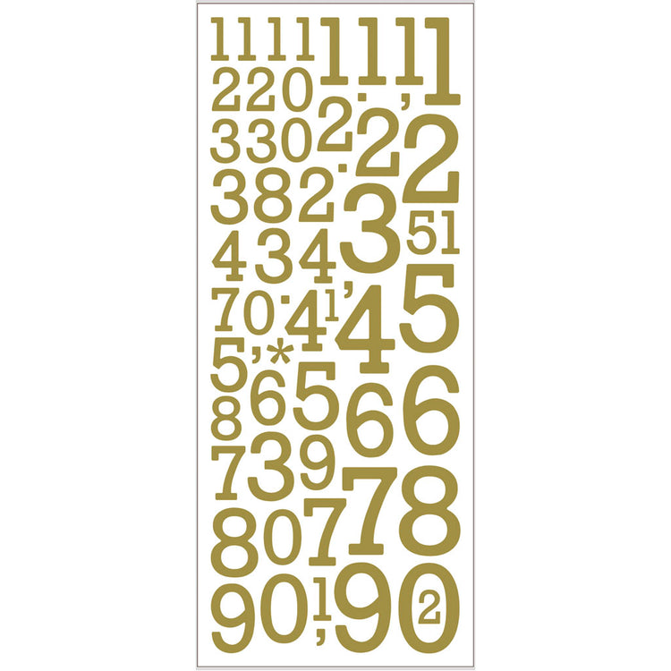 Creativ Company Glitzersticker, Zahlen, Bogen 10x24 cm, gold, 2 Bögen 1 Box