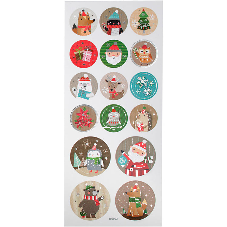 Creativ Firmenaufkleber, Weihnachten, Bogen 10x23 cm, ca. 16 Stück, 1 Blatt