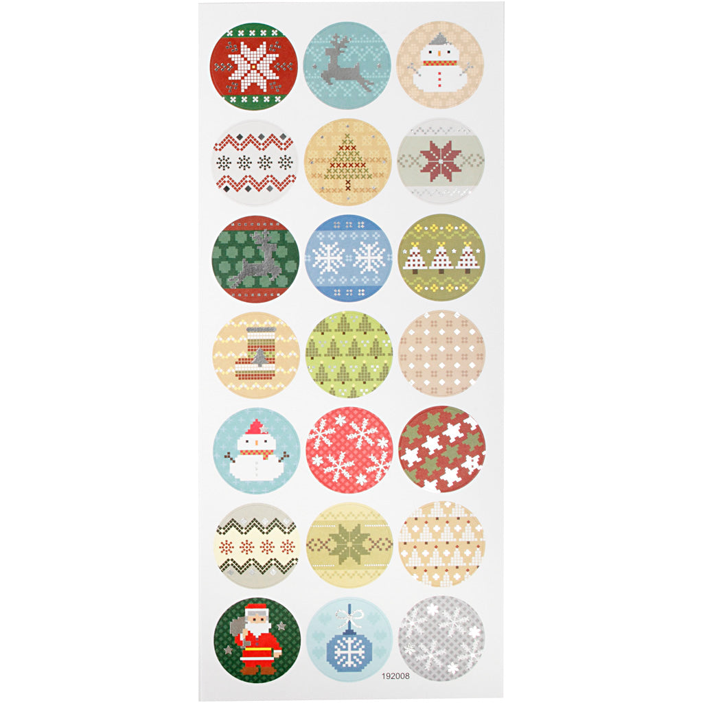 Creativ Firmenaufkleber, Weihnachtsstickerei, Bogen 10x23 cm, ca. 21 Stück, 1 Blatt