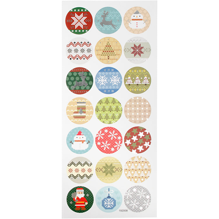 Creativ Firmenaufkleber, Weihnachtsstickerei, Bogen 10x23 cm, ca. 21 Stück, 1 Blatt