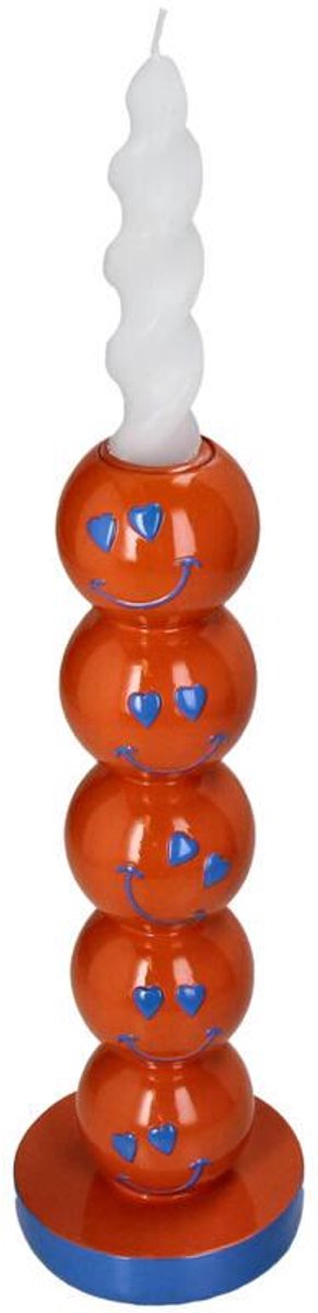 HD Collection Kerzenhalter Smiley Polyresin 9x9x26,5cm