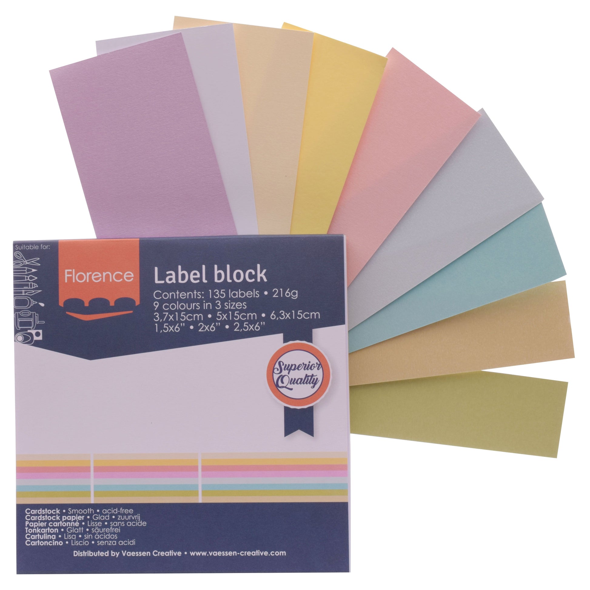 Florenz • Etikettenblock 216g Pastell 135x