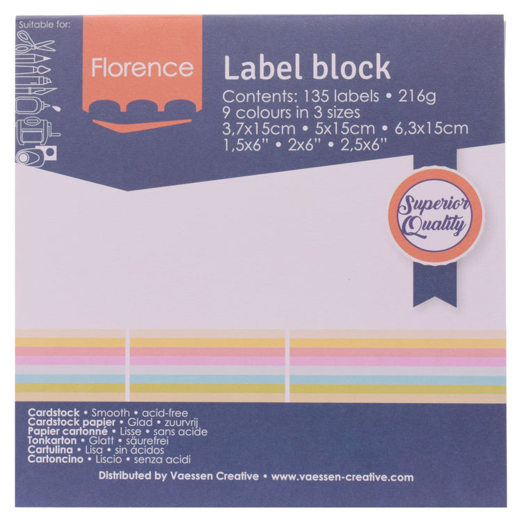 Florenz • Etikettenblock 216g Pastell 135x