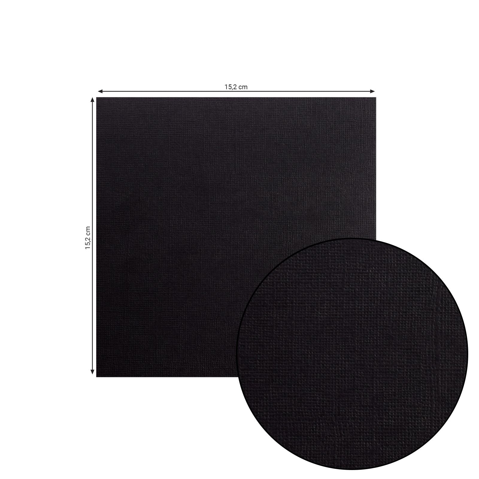 Florence • Kartonpapier 216g Struktur 15,2x15,2cm schwarz 24x