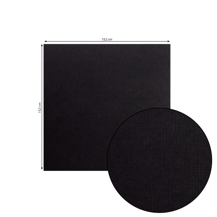 Florence • Kartonpapier 216g Struktur 15,2x15,2cm schwarz 24x
