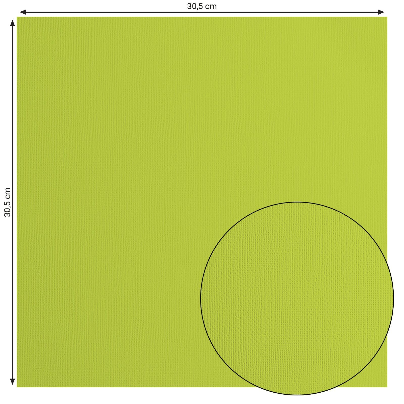 Florenz • Kartonpapier 216 g, Struktur 30,5 x 30,5 cm, Limettengrün, 20 x