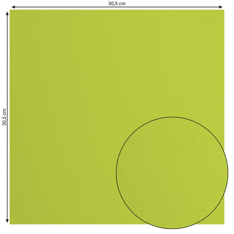 Florenz • Kartonpapier 216 g, Struktur 30,5 x 30,5 cm, Limettengrün, 20 x