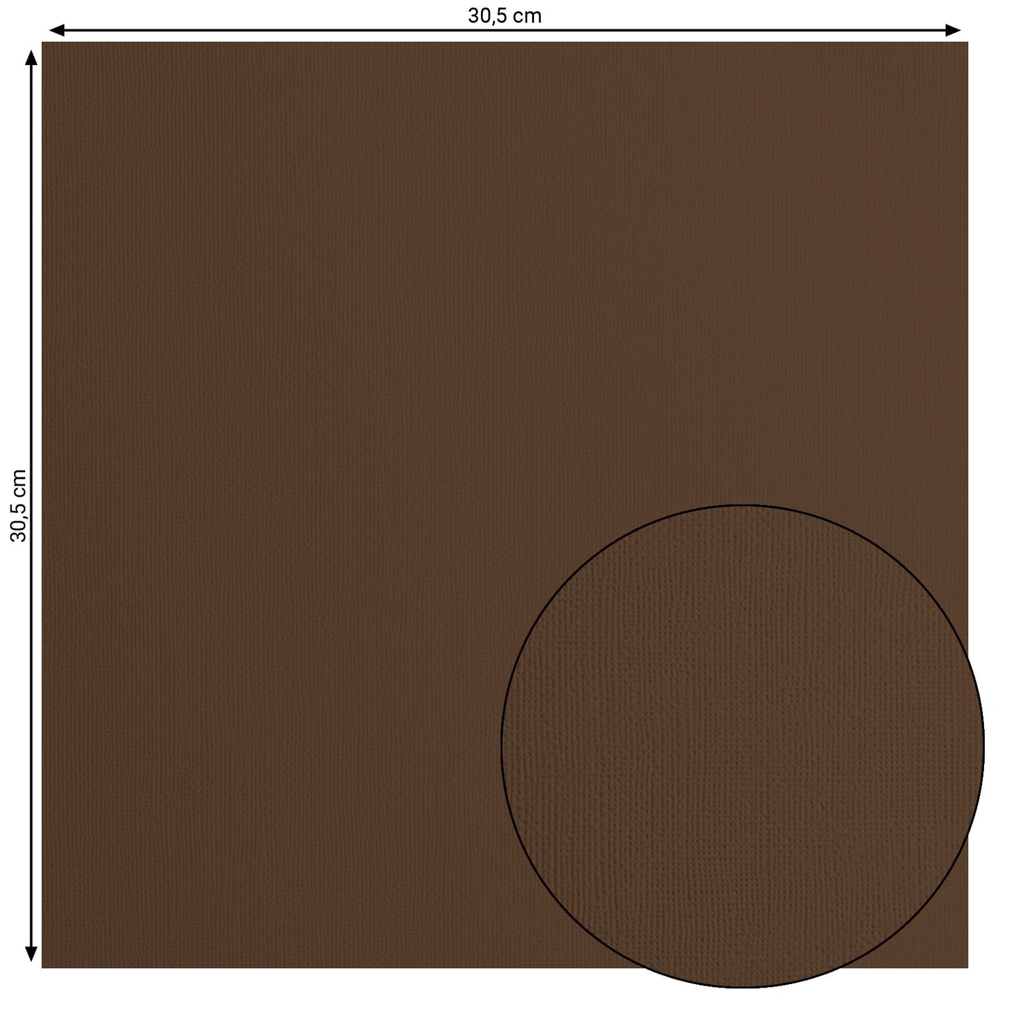 Florence • Kartonpapier 216g, Struktur 30,5x30,5cm, Haselnuss 20x