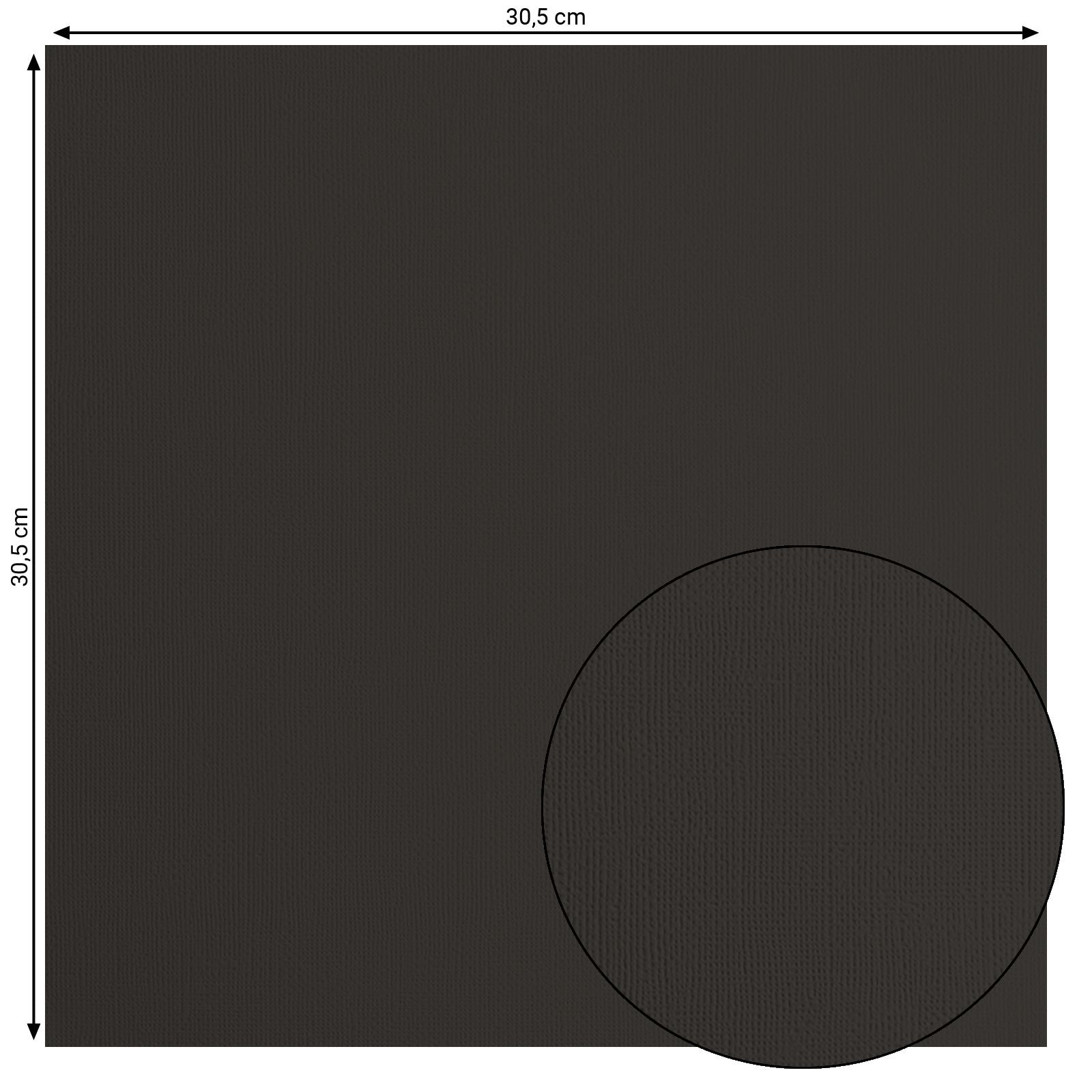Florence • Kartonpapier 216g Struktur 30,5x30,5cm schwarz 100x
