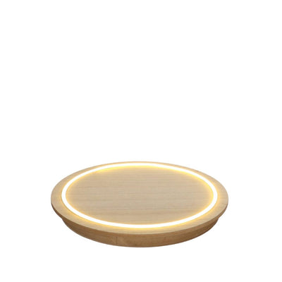 Ideen 4 Jahreszeiten Holzteller mit Neonlicht ã˜28x2,6 cm Touch-Steuerung