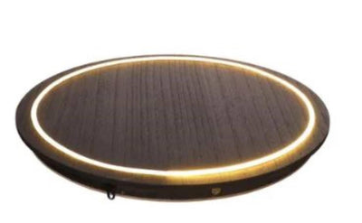 Ideas 4 Seasons Holzteller mit Neonlicht ã˜28x2,6 cm Touch Control Schwarz