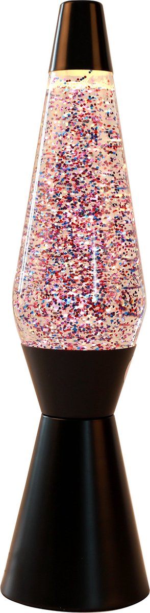 Lavalamp Black Pink Glitter, 40 cm
