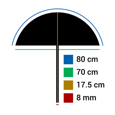 Falcon Eyes Blitzschirm UR-32SL Sunlight Schwarz 80 cm