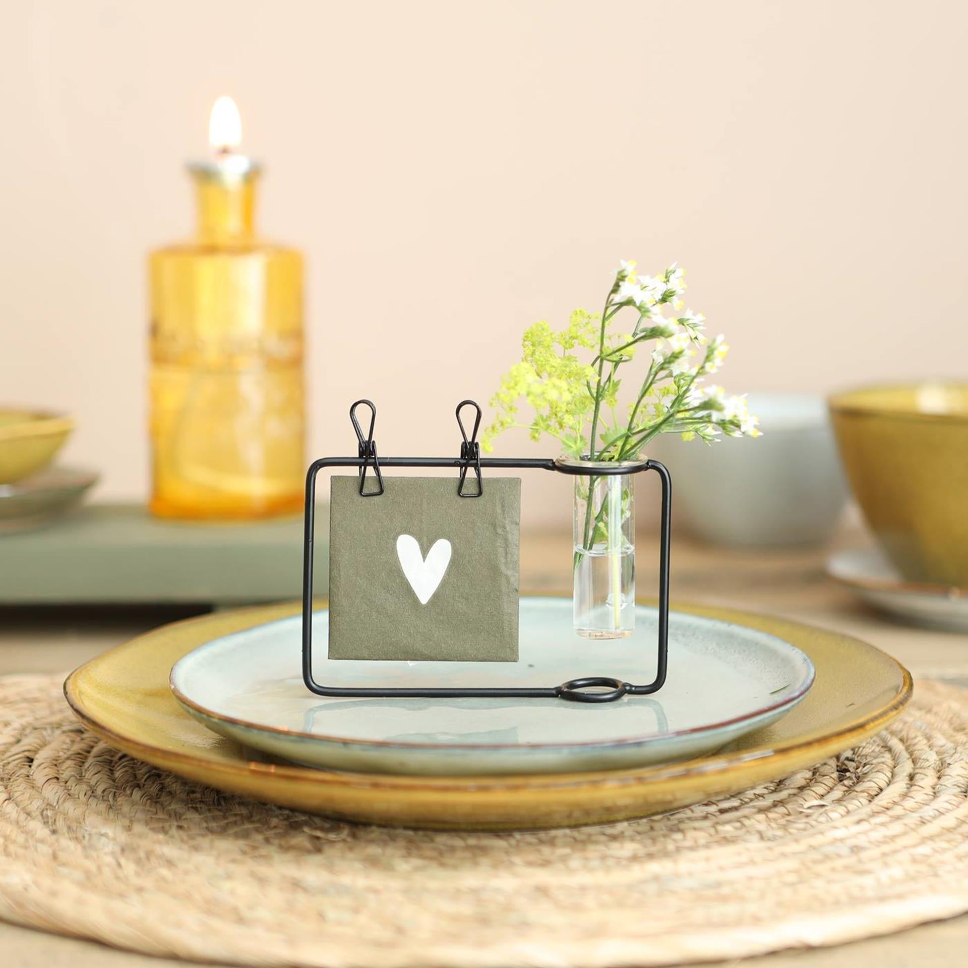 Ideen 4 Jahreszeiten Standard mit Clip und Vase „Dankeschön“ mit Röhre 12x2,5x8cm