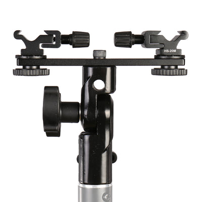 Falcon Eyes Twin Mount Neigehalterung + 2 x Blitzschuh CLD-14A
