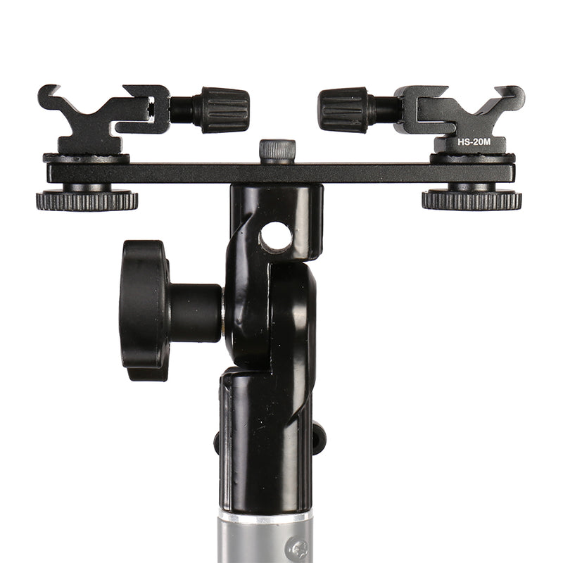 Falcon Eyes Twin Mount Neigehalterung + 2 x Blitzschuh CLD-14A