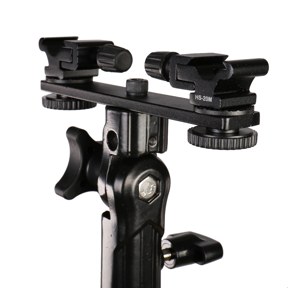 Falcon Eyes Twin Mount Neigehalterung + 2 x Blitzschuh CLD-14A