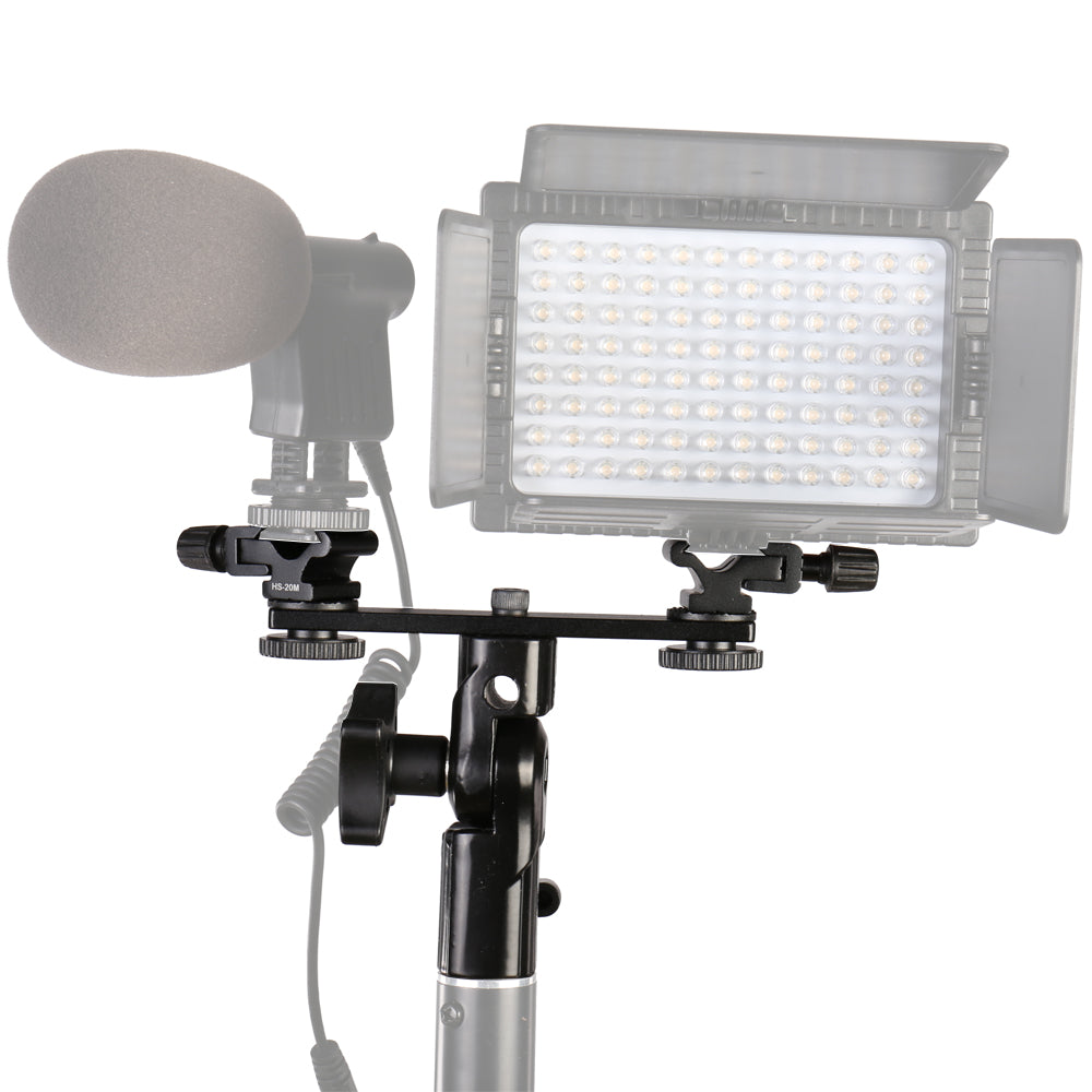 Falcon Eyes Twin Mount Neigehalterung + 2 x Blitzschuh CLD-14A