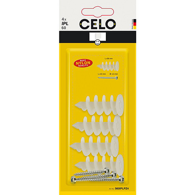 Celo 1069761 – Blister-Isolierschraube IPL 60 + PZ 4,5 x 40 4 Stück | 5 Stück