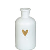 Ideen 4 Jahreszeiten Riga Vase aus Glas weiß mit goldenem Herz ã˜7xh12cm