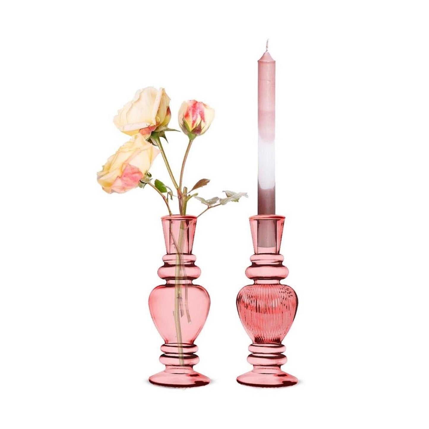 Ideen 4 Jahreszeiten Kerzenständer Venedig rosa ø5xh11,3cm