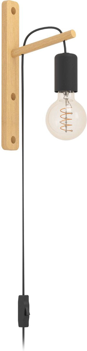 Eglo Pockley Wandleuchte – E27 – 29,5 cm – braun schwarz