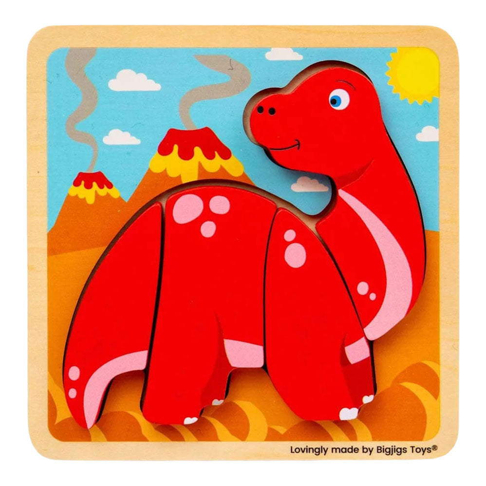 Bigjigs Holzformpuzzle Diplodocus – 4-tlg.