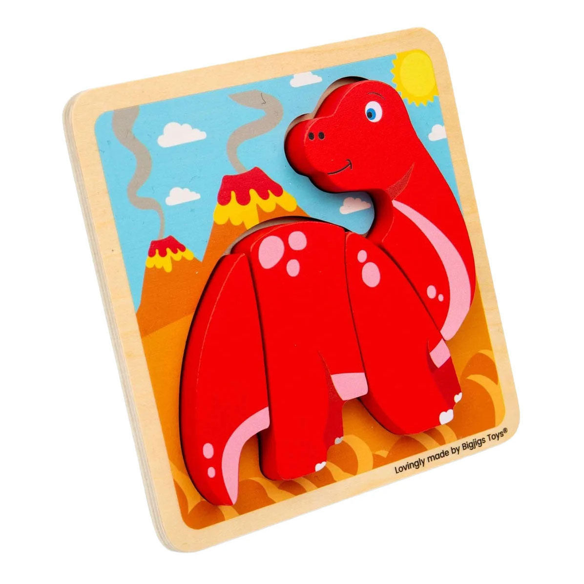 Bigjigs Holzformpuzzle Diplodocus – 4-tlg.