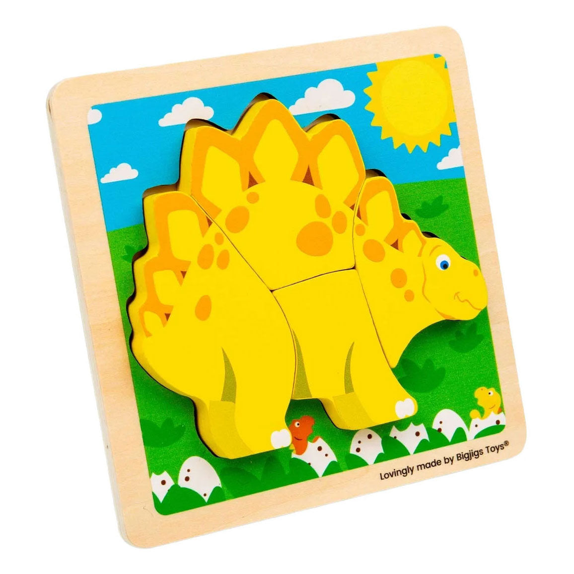Bigjigs Holzformpuzzle Stegosaurus – 4-tlg.