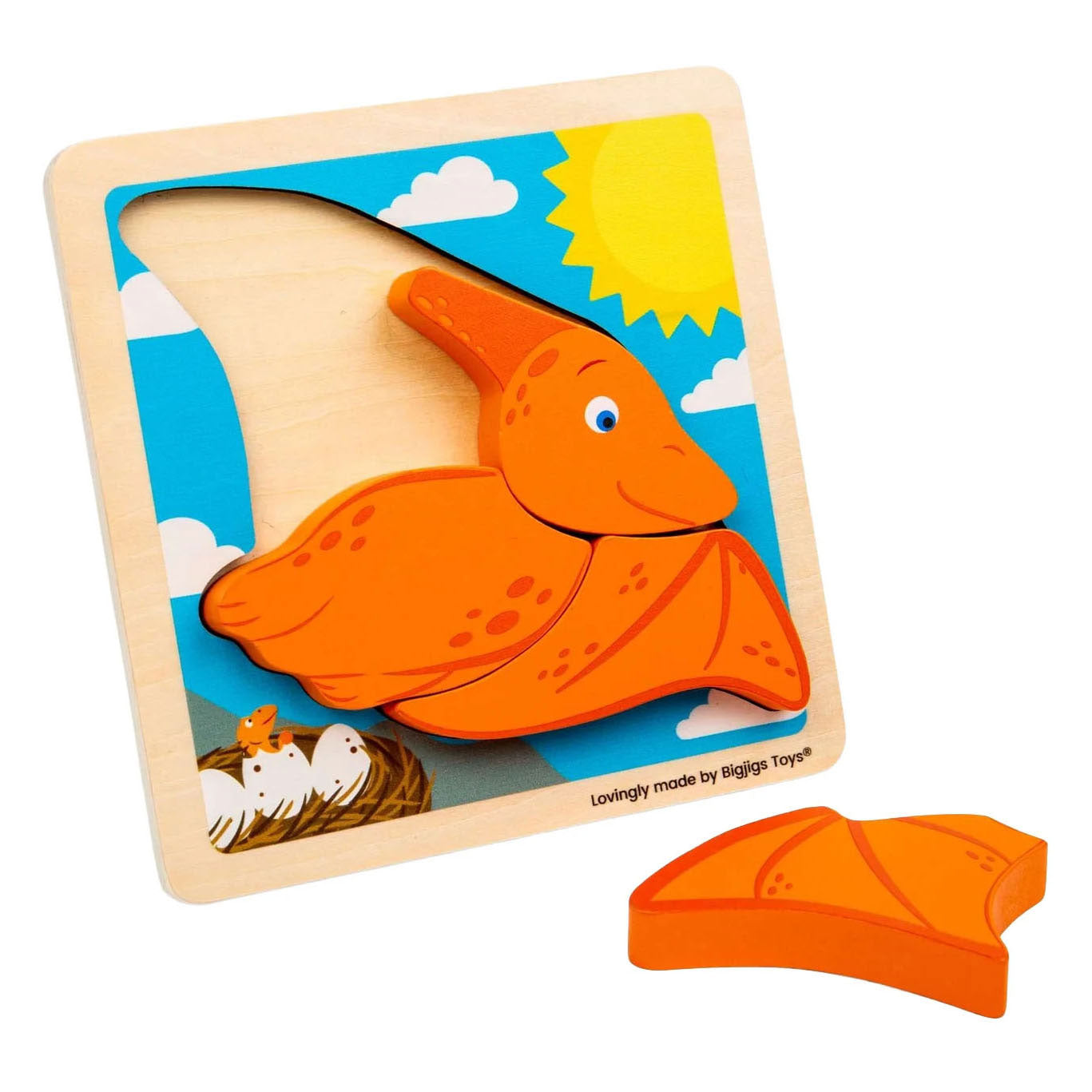Bigjigs Holzformpuzzle Pterodaktylus - 4-tlg.