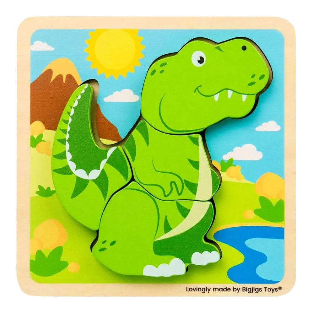 Bigjigs Holzformpuzzle T-Rex – 4-tlg.