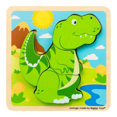 Bigjigs Holzformpuzzle T-Rex – 4-tlg.
