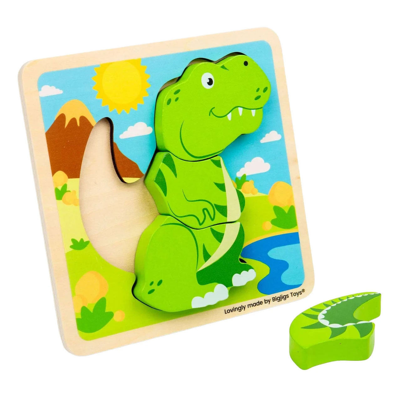 Bigjigs Holzformpuzzle T-Rex – 4-tlg.