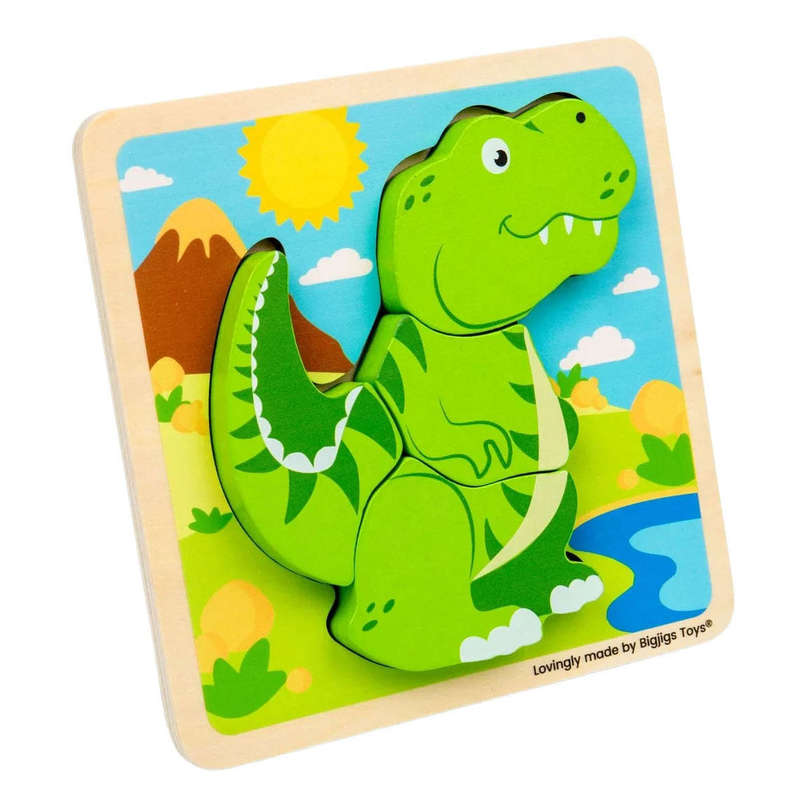 Bigjigs Holzformpuzzle T-Rex – 4-tlg.