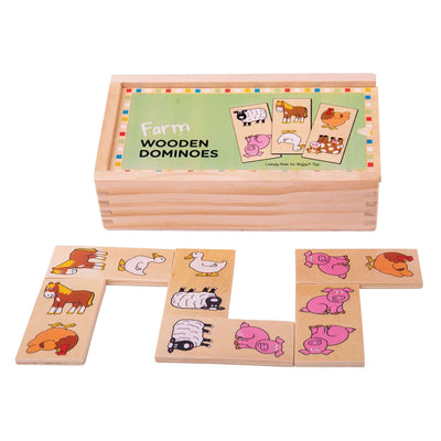 Bigjigs hölzerne Domino-Nutztiere