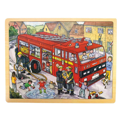 Bigjigs Holzpuzzle Feuerwehrauto – 24 Teile.